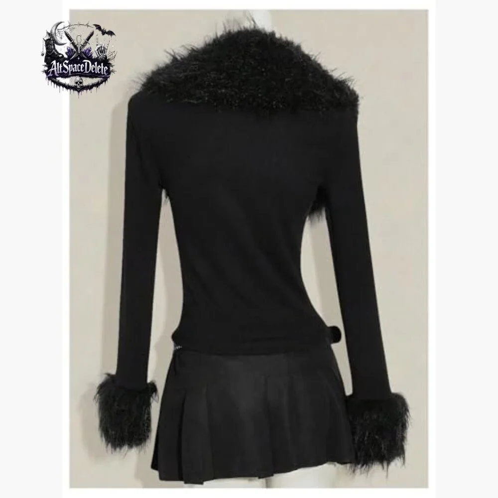 Faux Fur Jacket Zip Up Long Sleeve Aviator Coat Women's Outerwear - Picture 2 of 6